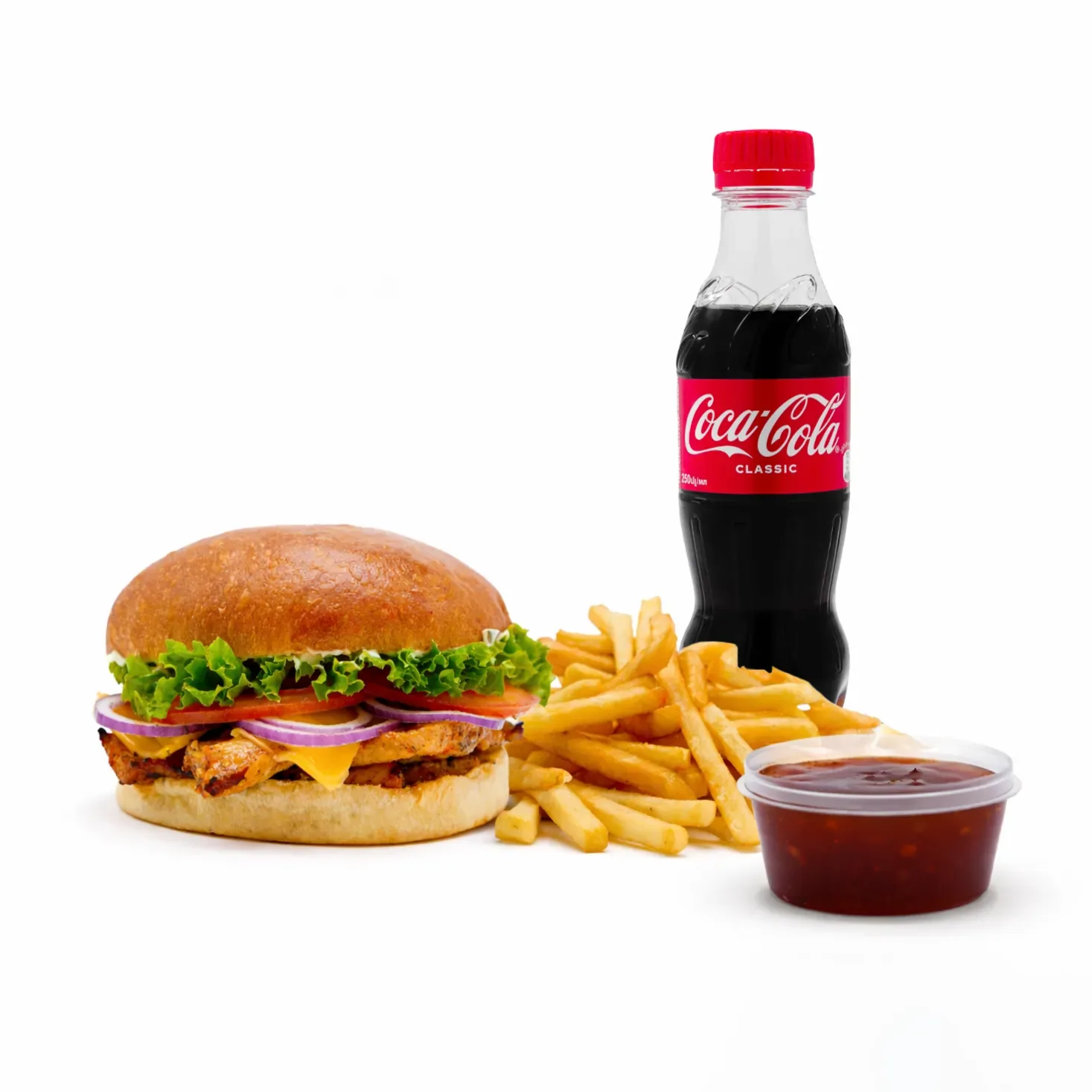 Կոմբո Սթեյք բուրգեր հավի