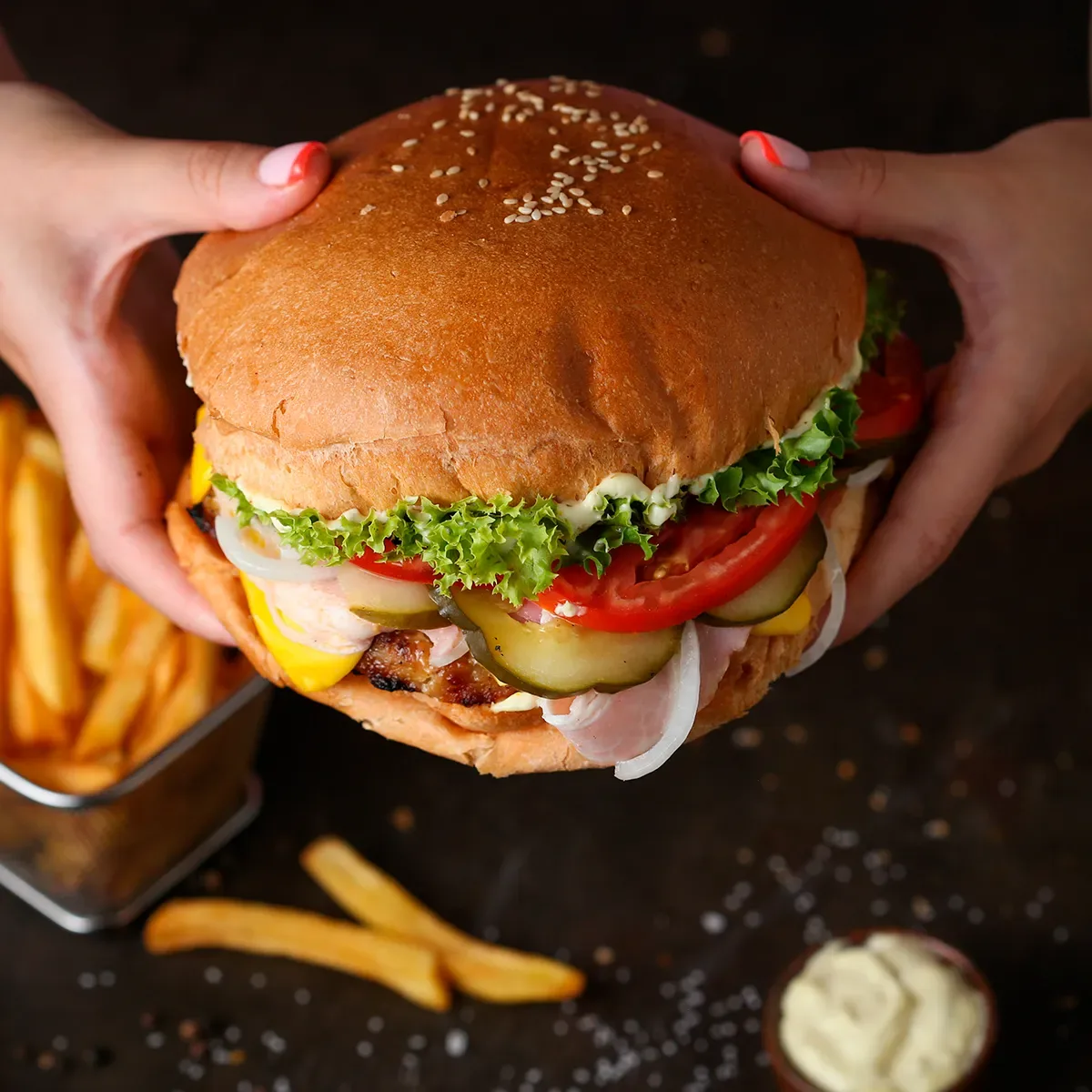 Բուրգեր Բիգ Թեյսթի տավարի մսով