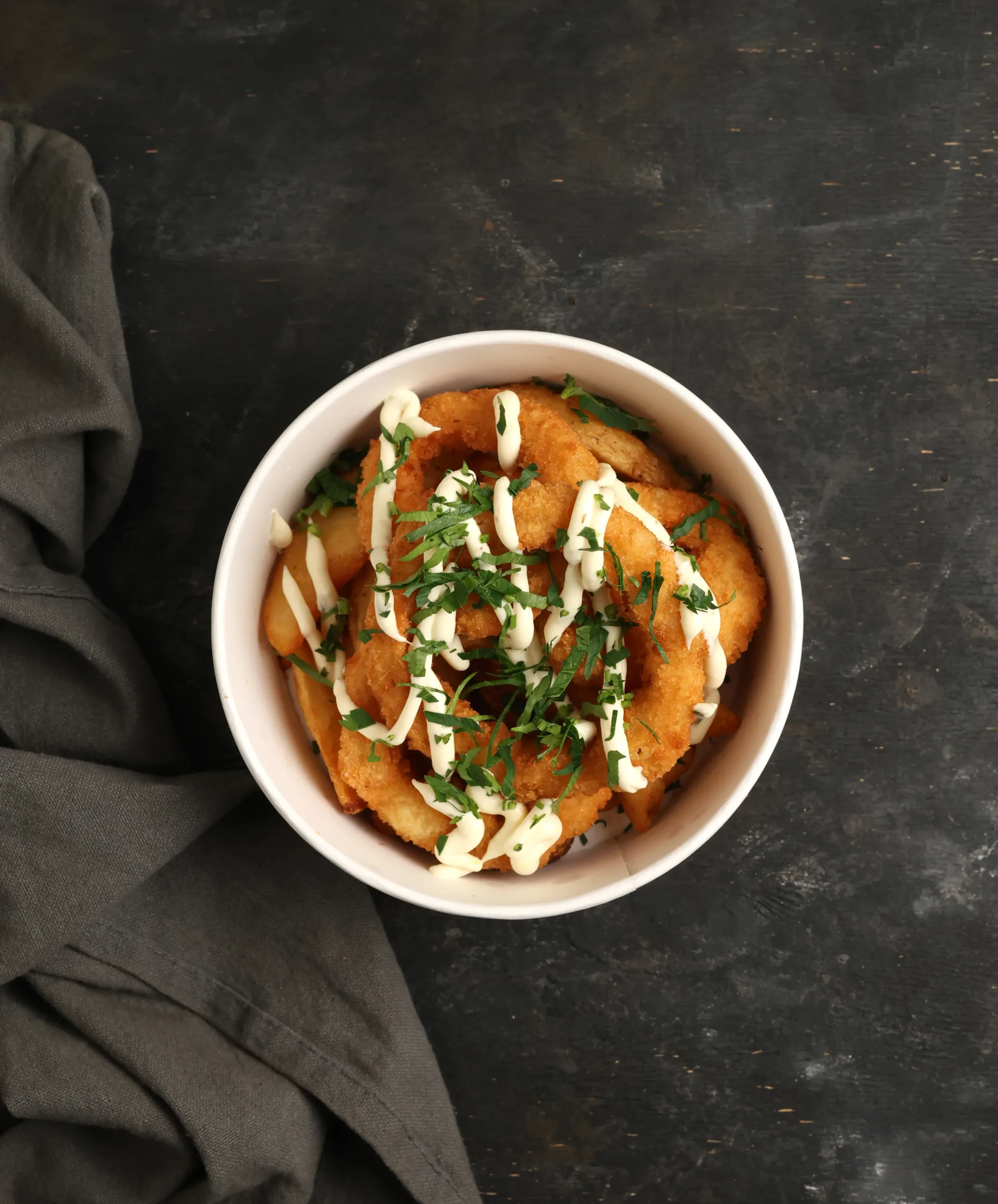 Գյուղական կարտոֆիլով  BOX սոխի օղակներով