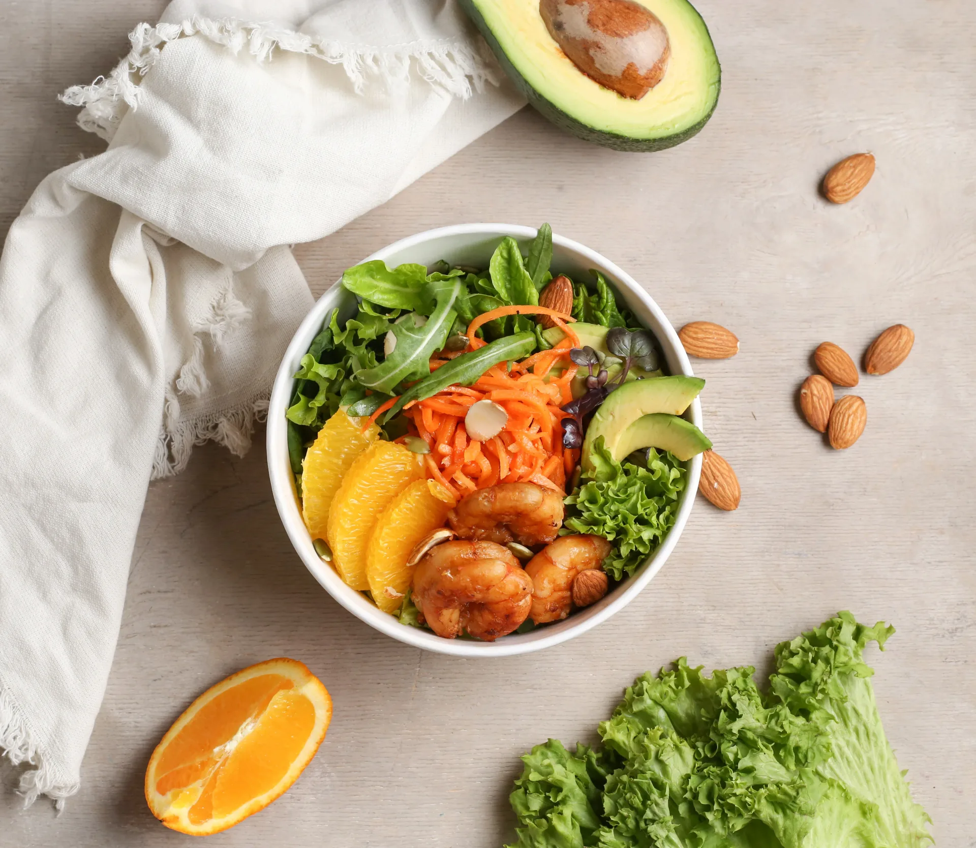 Առողջ Պոկե Բոուլ ծովախեցգետնով