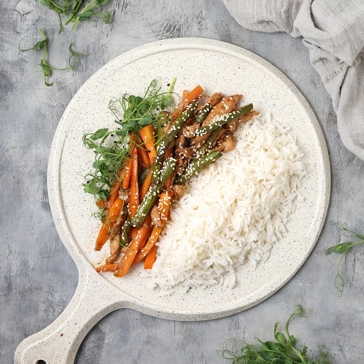 Рис со спаржей