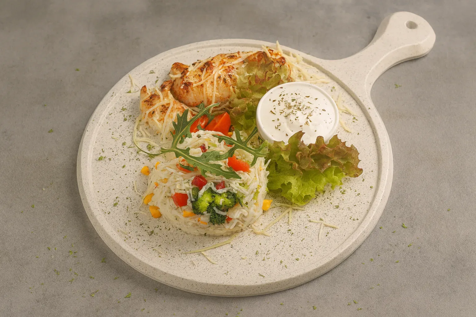 Բրինձ հնդկահավի կրծքամսով