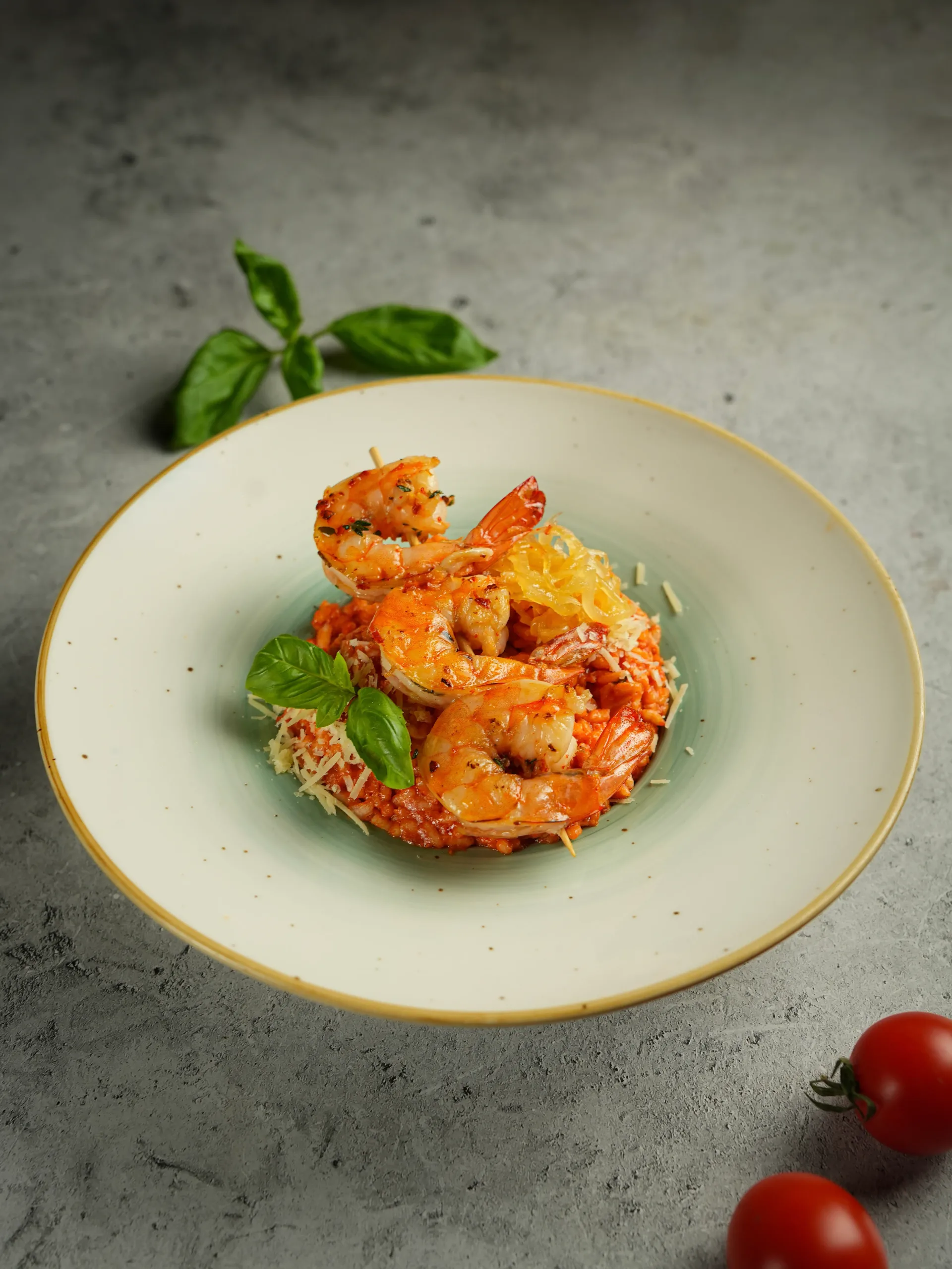 Ռիզոտո Ծովախեցգետնով, Տոմատային սոուսով