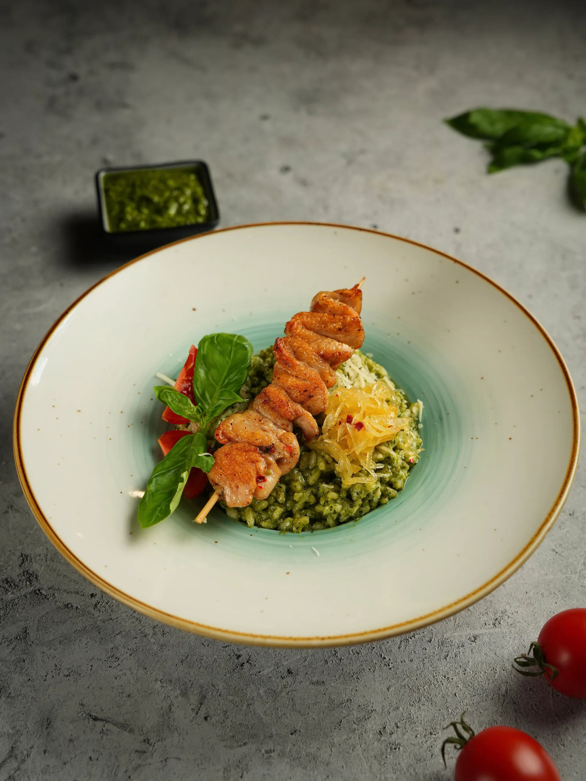 Ռիզոտո Հավի մսով, Պեստո սոուսով